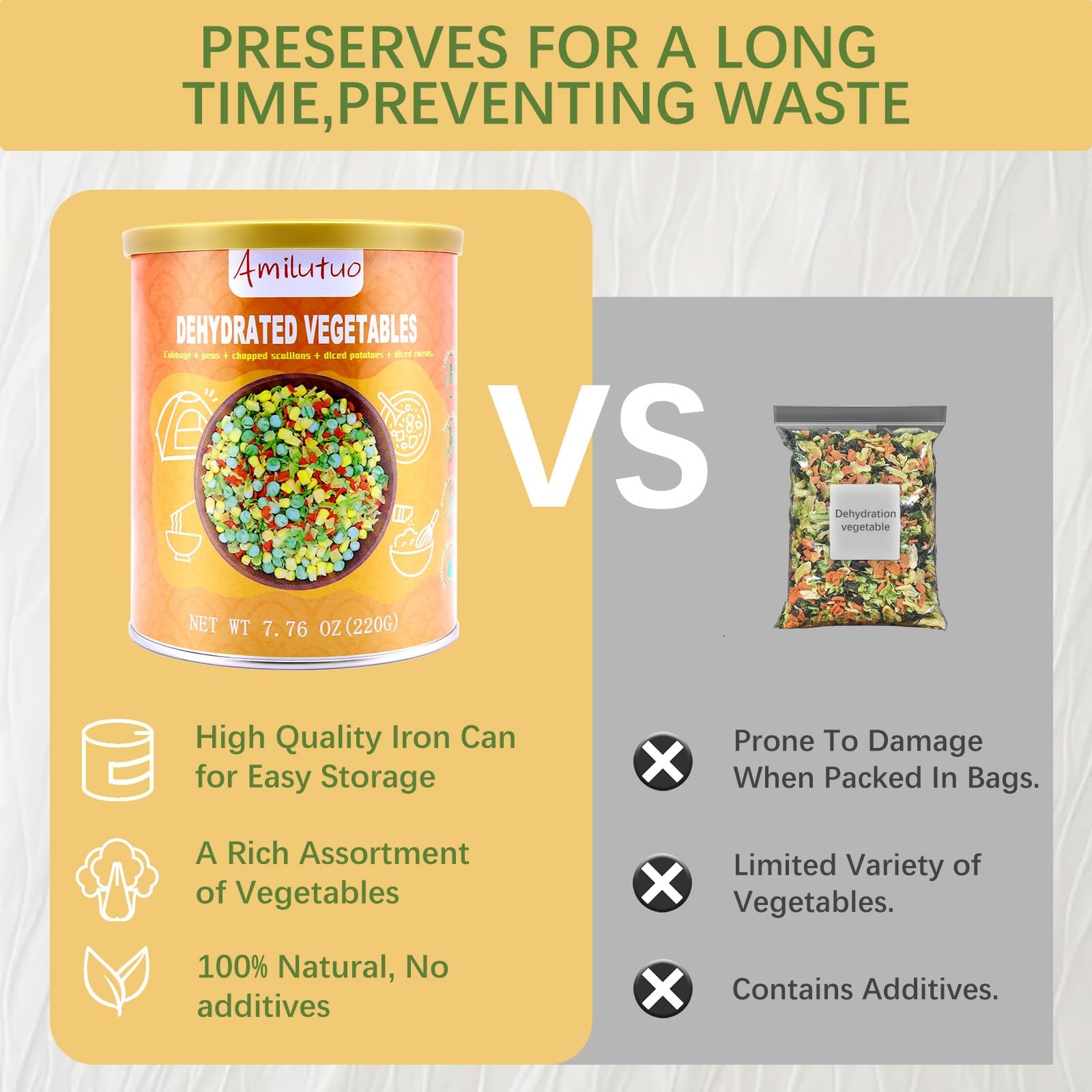 Dried Ramen Toppings, 220G/7.76OZ Dehydrated Vegetables, Natural Freeze Dried…