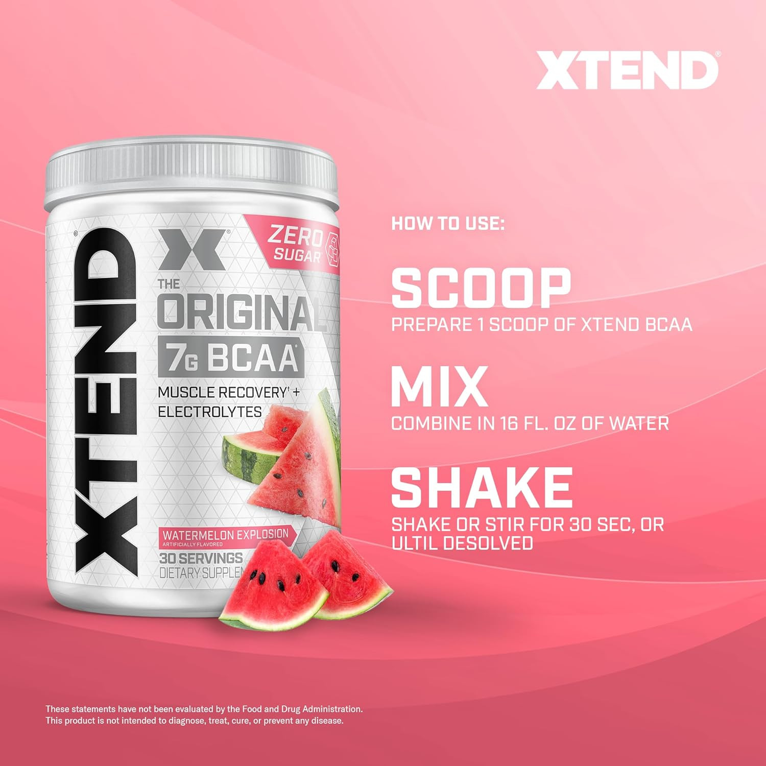 Watermelon Explosion BCAA Powder – Sugar-Free Post-Workout Recovery Drink -30 Se