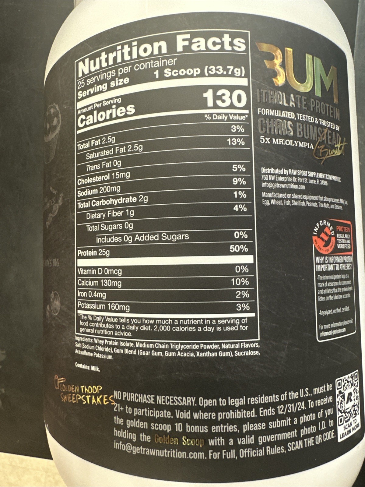 Limited Edition (2) Itholate Protein Christopher’s Secret Stuff Whey powder