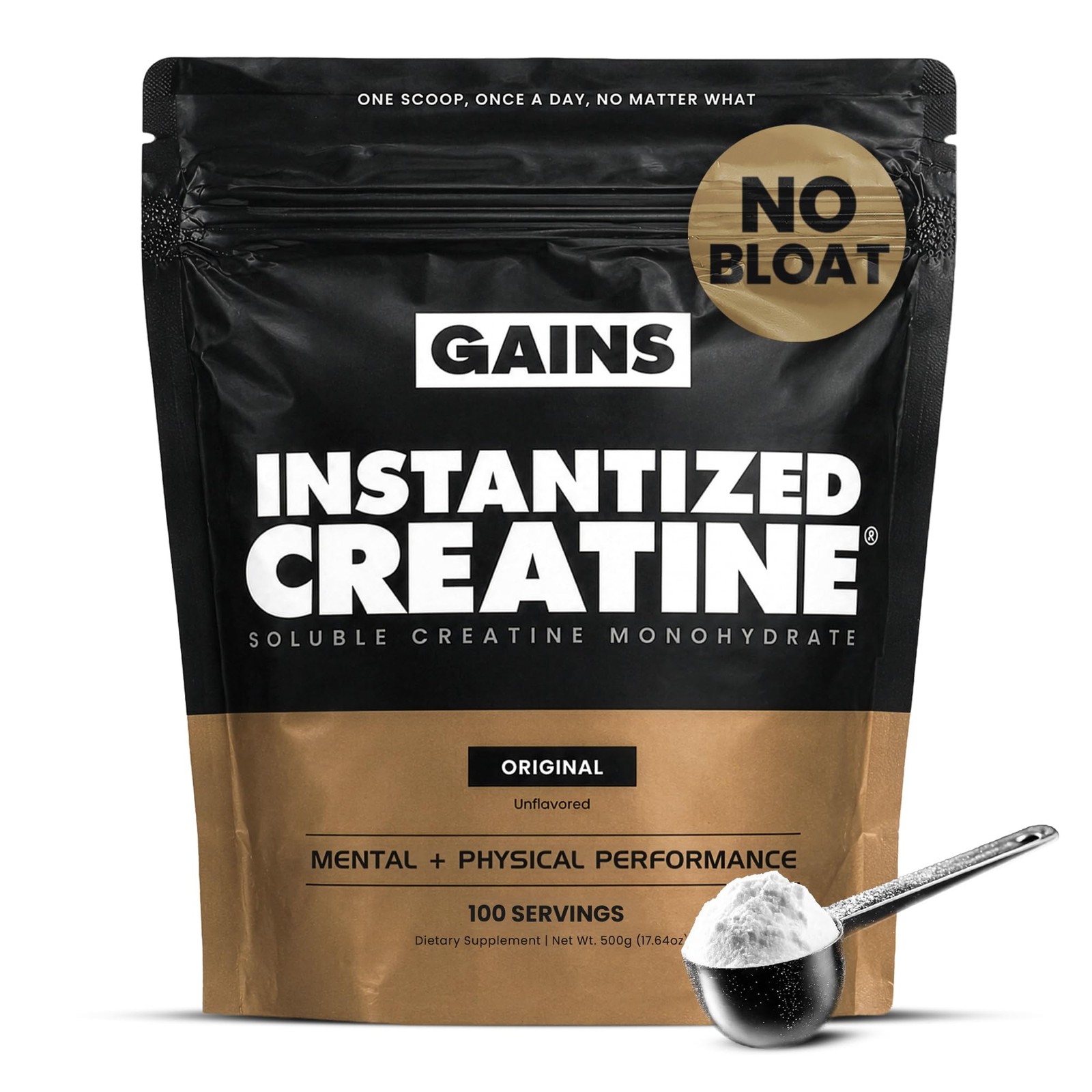 Gains in Bulk Instantized Creatine Monohydrate, 100 Servings (Pack of 1)