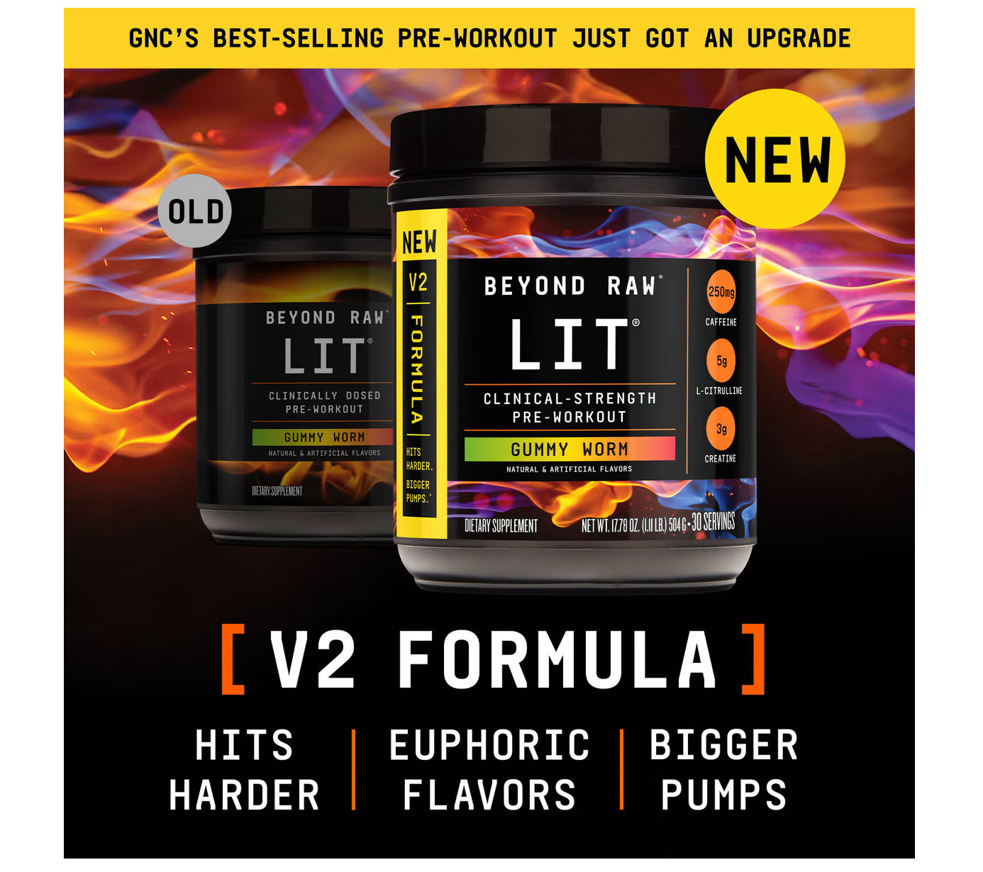 Beyond Raw – LIT V2 Pre-Workout – Gummy Worm (30 Servings)