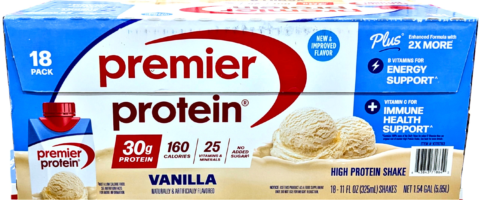 Premier 30g Plus High Protein Shake Vanila 18 Ct x 11 Fl Oz 10/26 EXP 01/2027