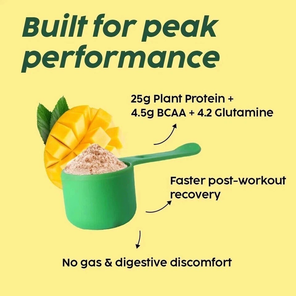 PLIX – THE PLANT FIX Strength Plant Protein Powder – 1 KG (Mango) j796