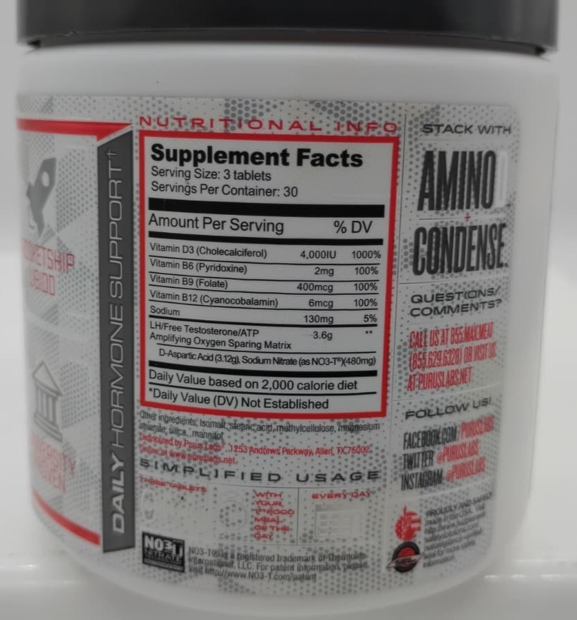 Purus Labs DPOL – Strength – Muscle Builder – Test Booster – Libido – 90 Tablets