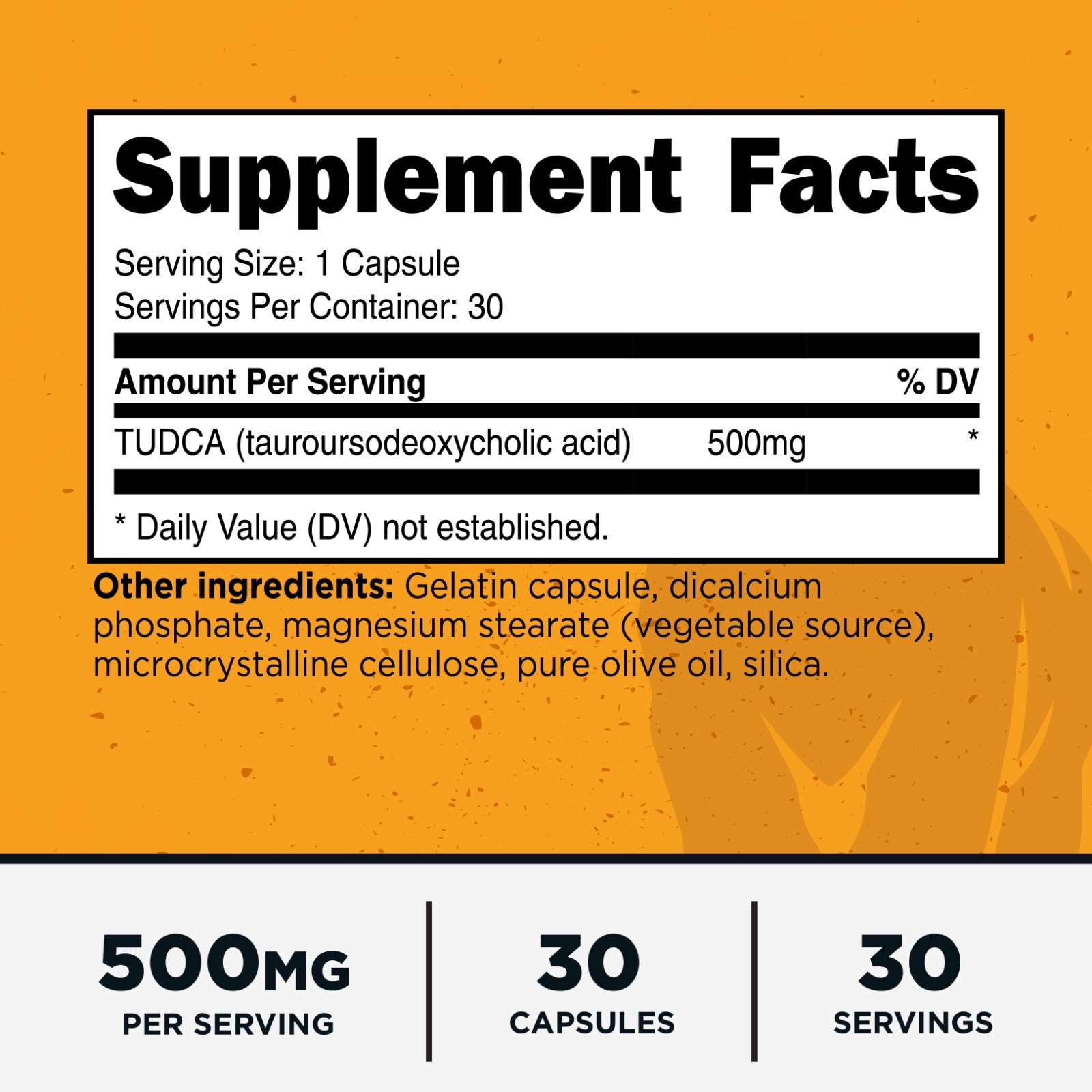 Primal Tudca 500mg Per Serving 30 Caps – Tauroursodeoxycholic Acid Supplement