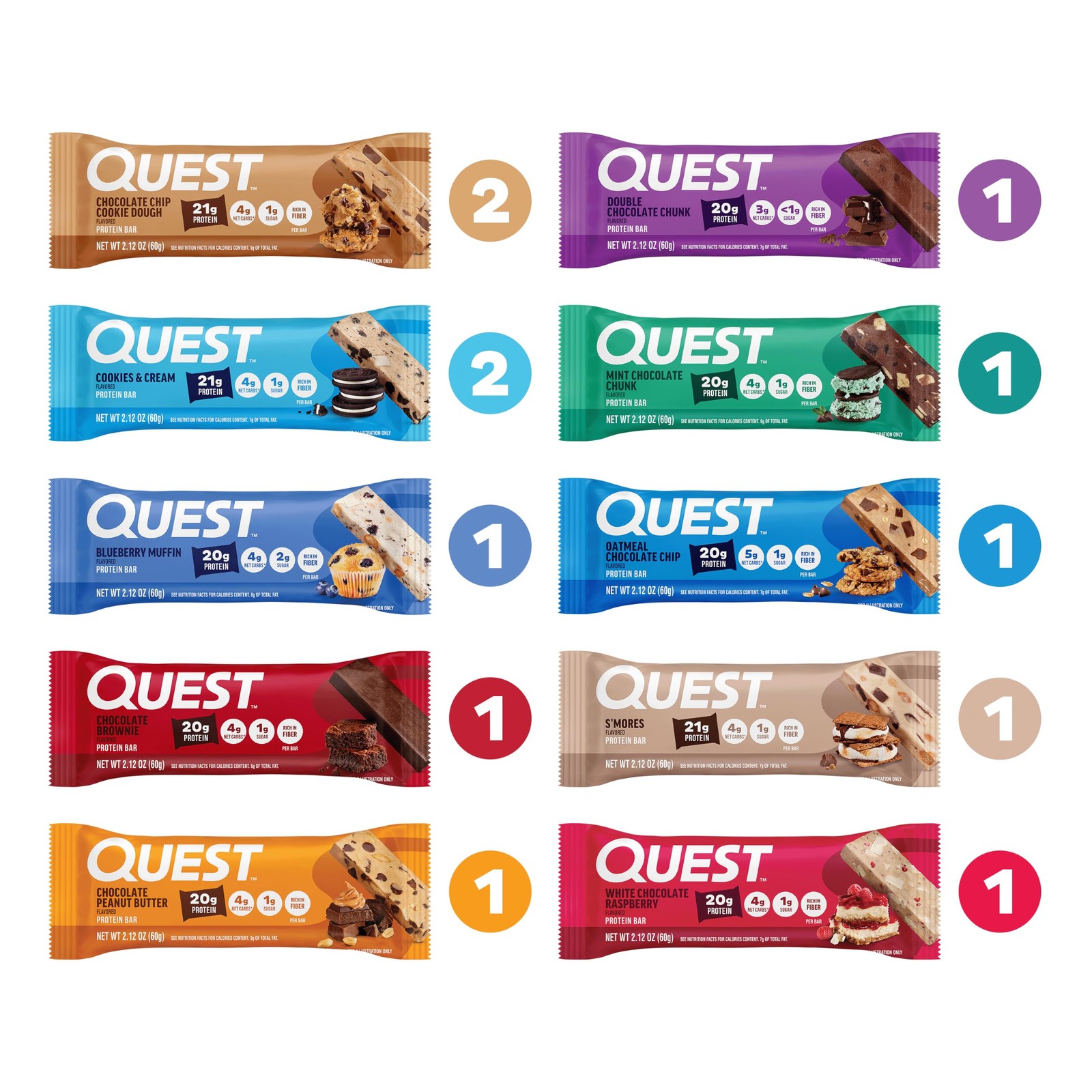 Quest Nutrition Ultimate Variety Pack Protein Bars, High 12 Count (Pack of 1)