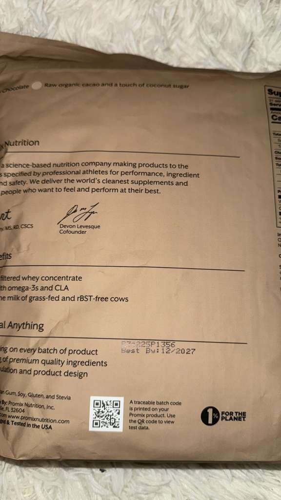 PROMIX Grass Fed Whey Protein Raw Chocolate Powder Supplement