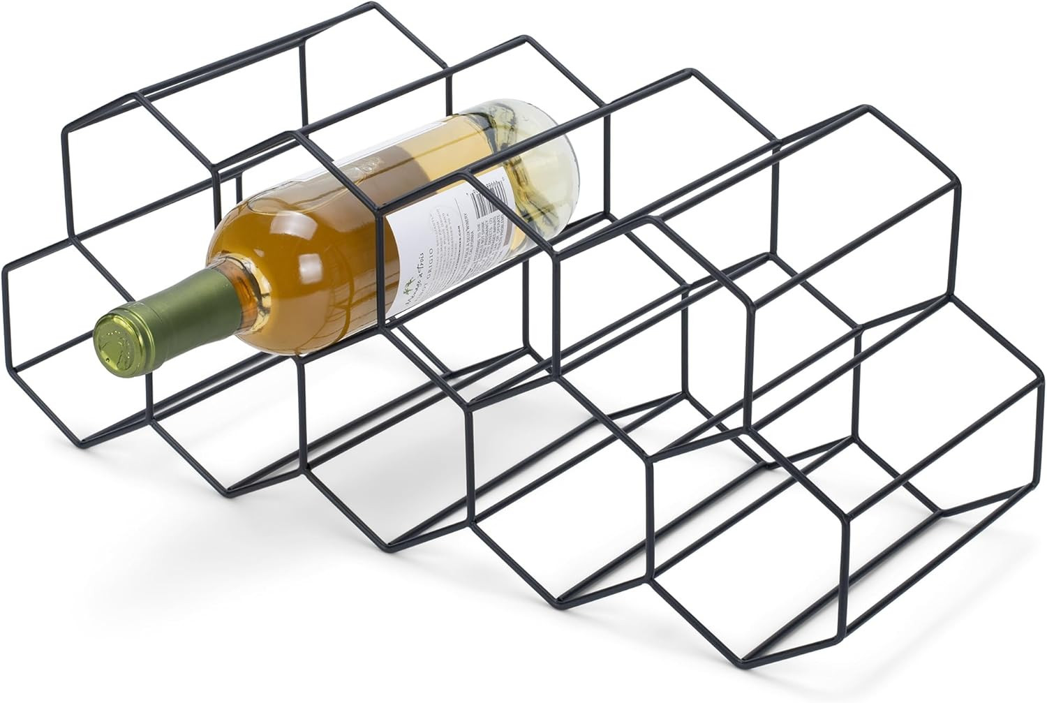 NAT & Jules Large Black Iron Wine Rack – Holds 12 Bottles for Display & Storage