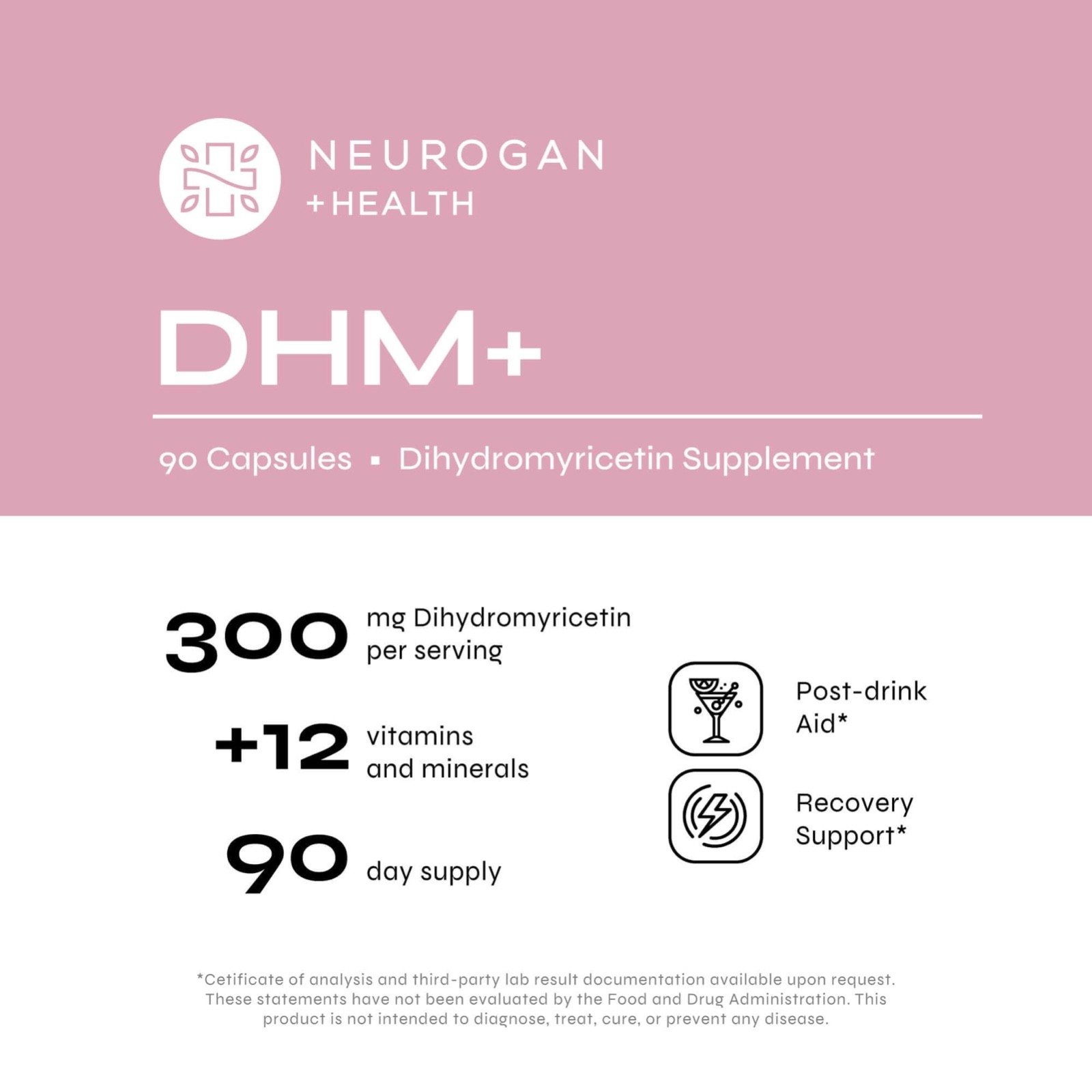 Neurogan Health Dihydromyricetin (DHM) Capsules (300mg, 90 Capsules) NonGMO USA