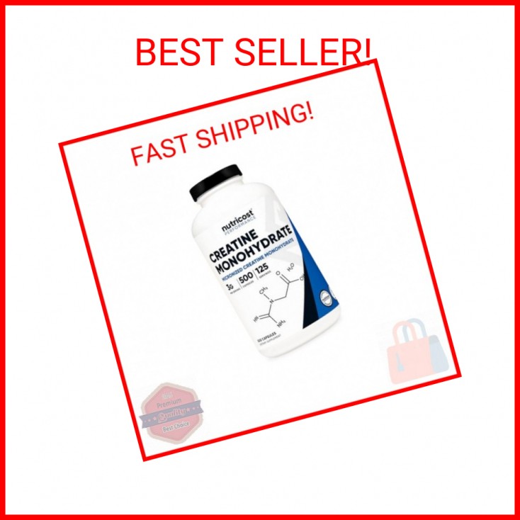 Nutricost Micronized Creatine Monohydrate 3,000mg 500 Capsules, 125 Servings, 75