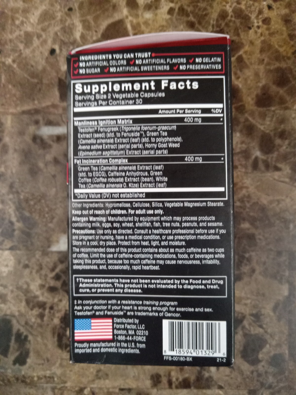 Force Factor FFS-TST060XX-FG Test X180 Ignite – 60 Capsules Exp.03/2025