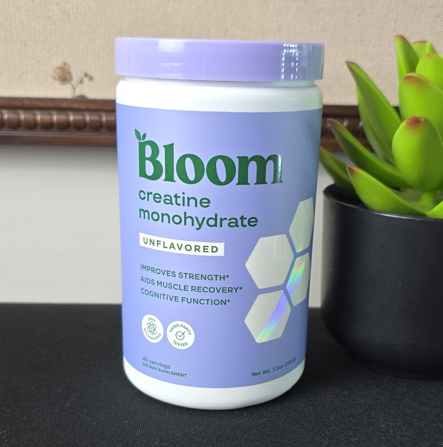Bloom Creatine Monohydrate Unflavored Powder 7.3 oz 40 Servings Exp 05/2027