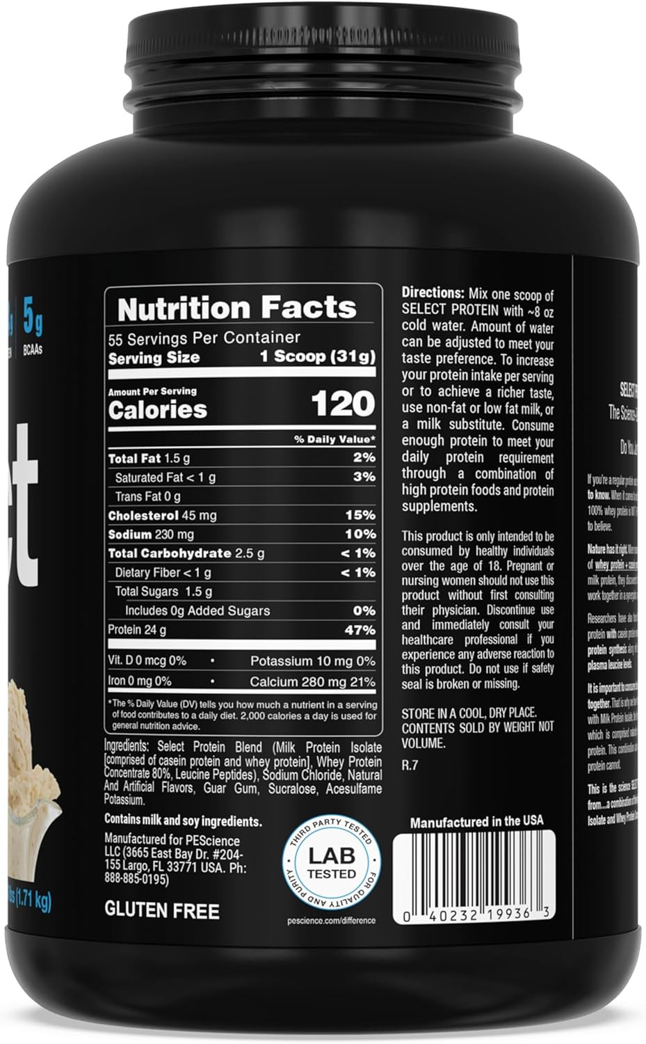 Select Protein Powder, Whey and Casein Blend, Lean Protein Powder for Women and