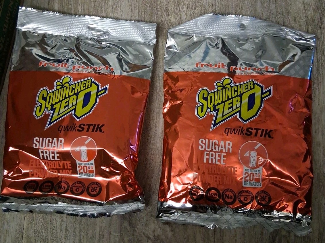 Lot Of 2 Sqwincher ZERO Qwik Stik – Fruit Punch Sugar Free 50 =100 Pack New