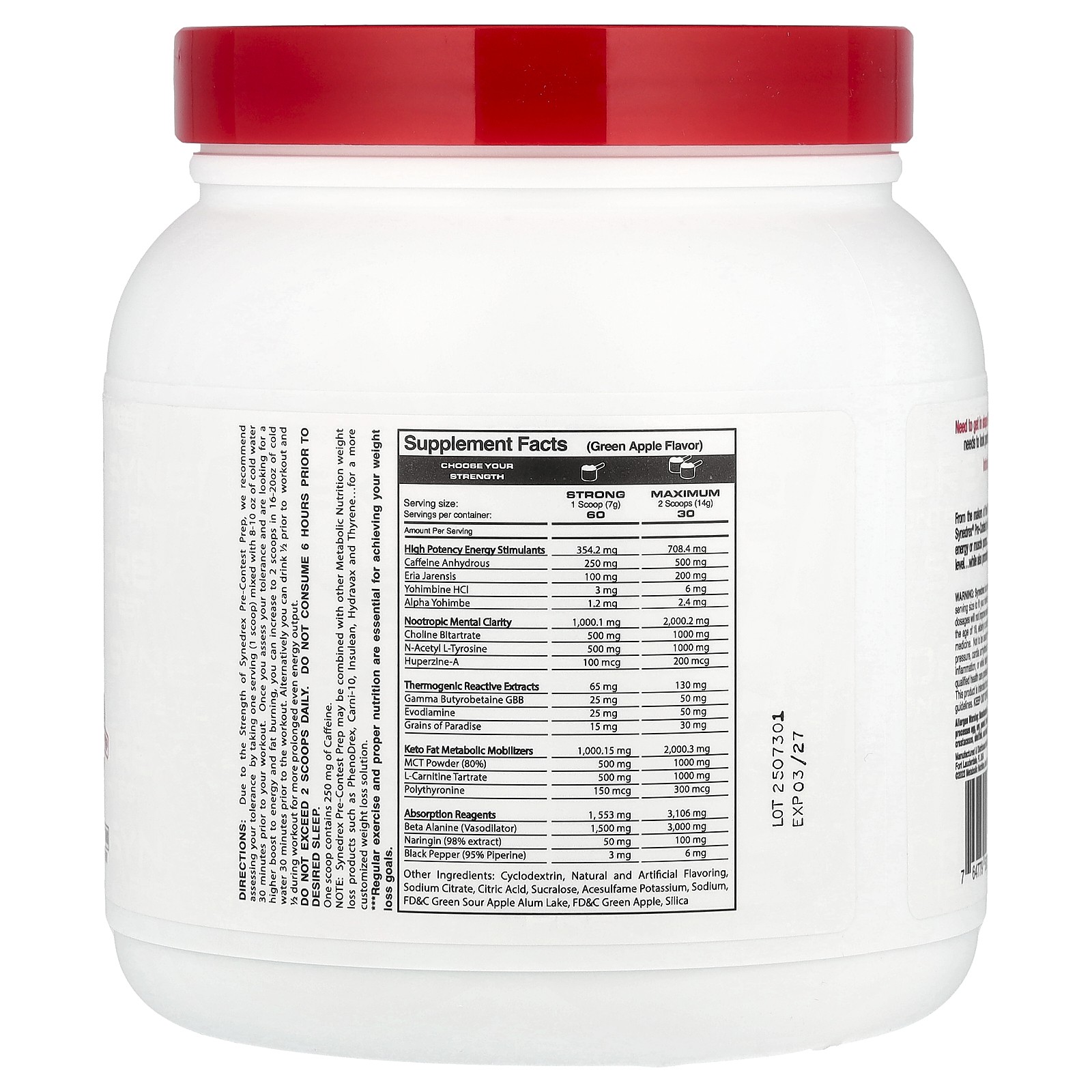 Synedrex, Pre-Contest Prep, Green Apple, 14.8 oz (420 g)