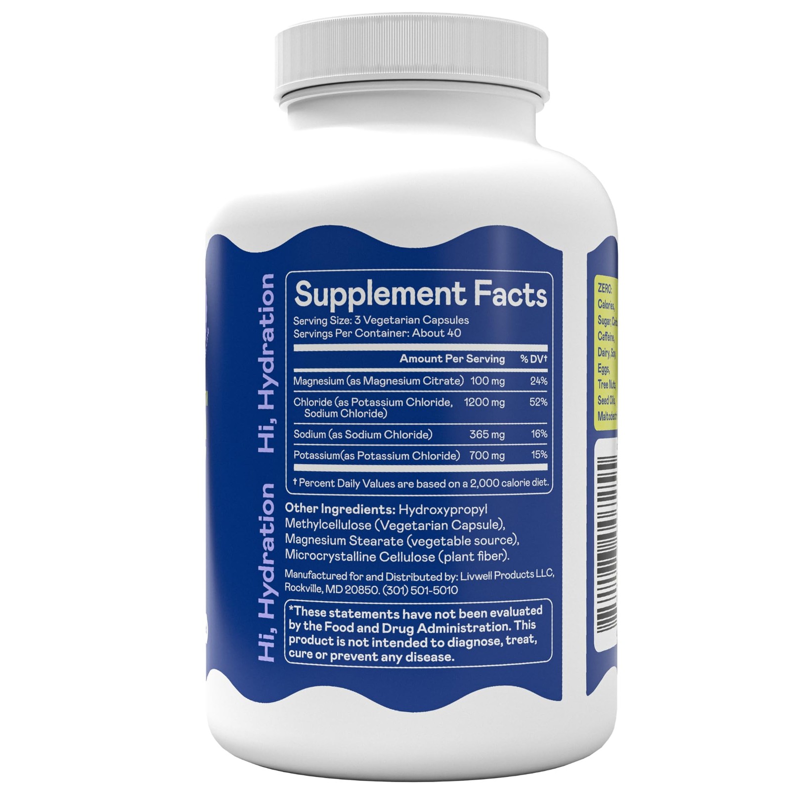 Hi-Lyte Keto & Performance K700 Electrolytes Unflavored Quick Caps 40 Servings