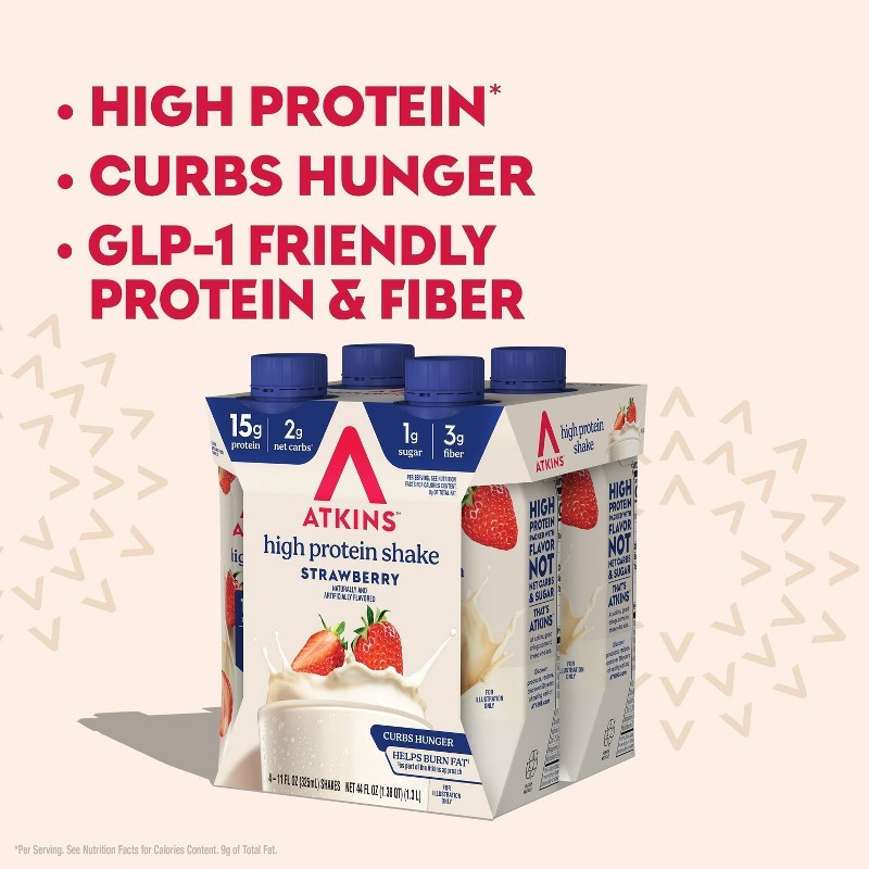 Strawberry Non-Caffeinated Protein Shake – 12ct/132 fl oz: 15g Protein Per