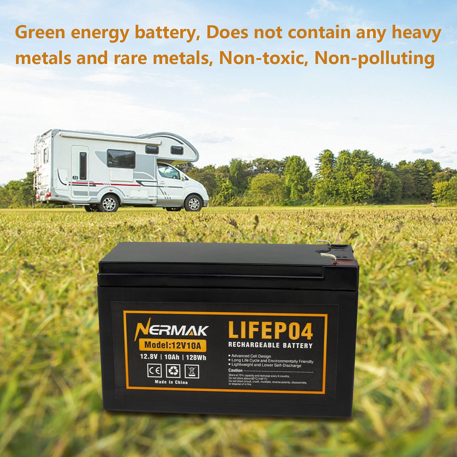 Nermak 2 Pack 12V 10Ah Lithium Ion LiFePO4 Deep Cycle Battery, 2000+ Cycles…