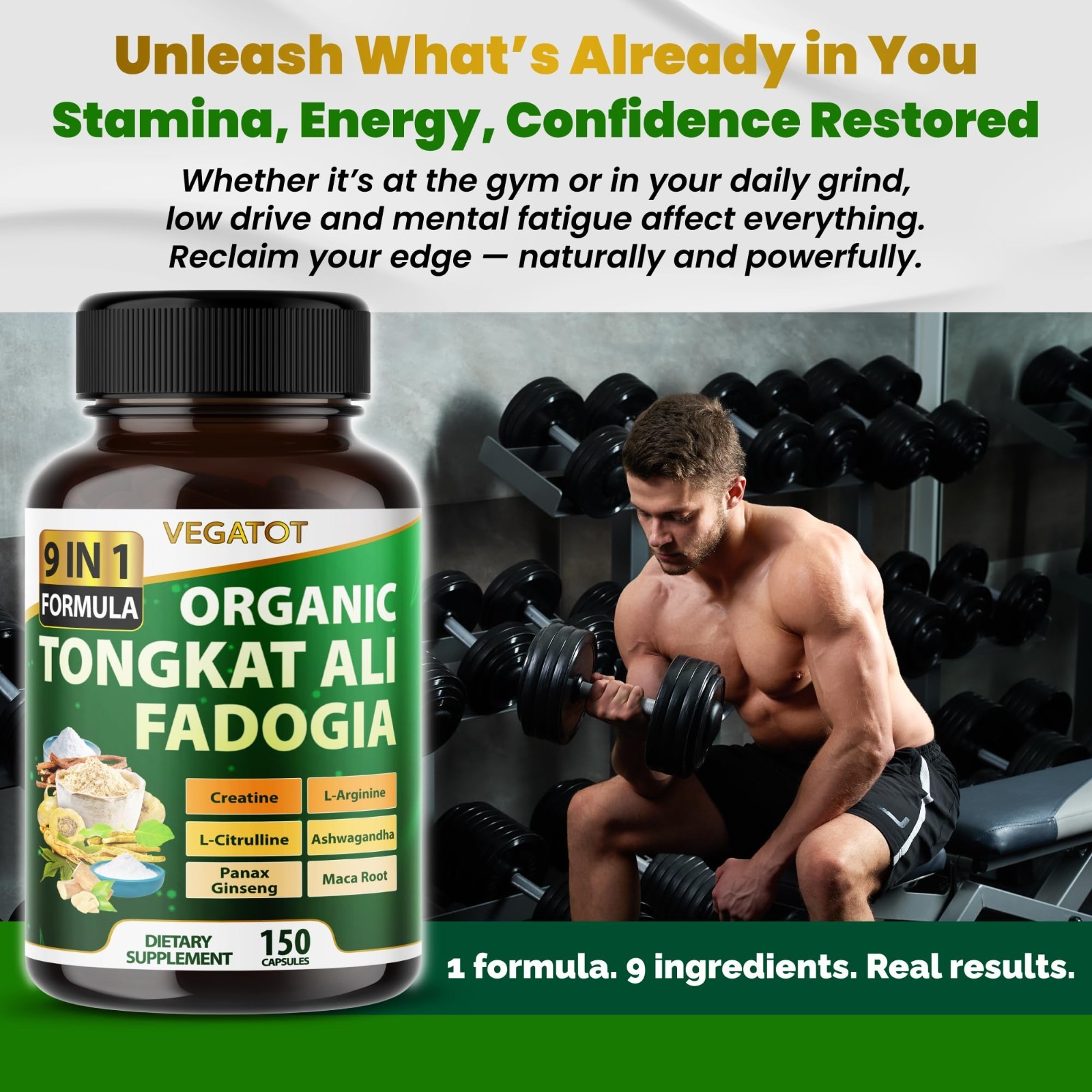 Potency Boosted Supplement with Creatine, L-Citrulline & L-Arginine for Energy &