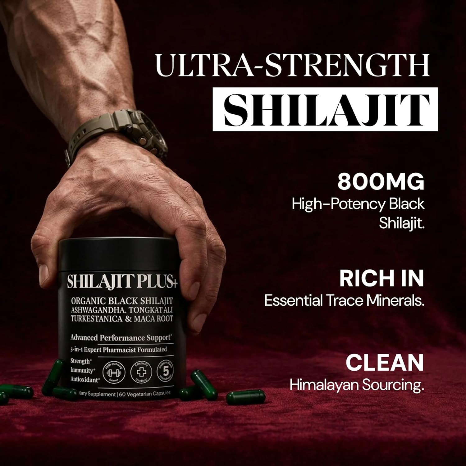 Highest Potency Black Shilajit for Men -80% Fulvic Acid – Natural Test Booster