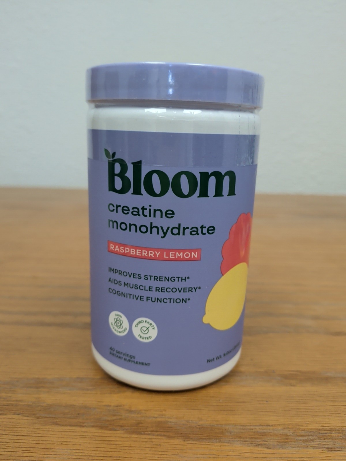 Bloom Nutrition Creatine Monohydrate Powder Raspberry Lemon 40 Servings – NEW
