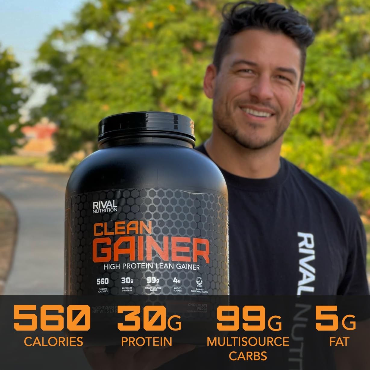 Rival Nutrition Clean Gainer Protein Powder 5Lb Chocolate Peanut Butter High