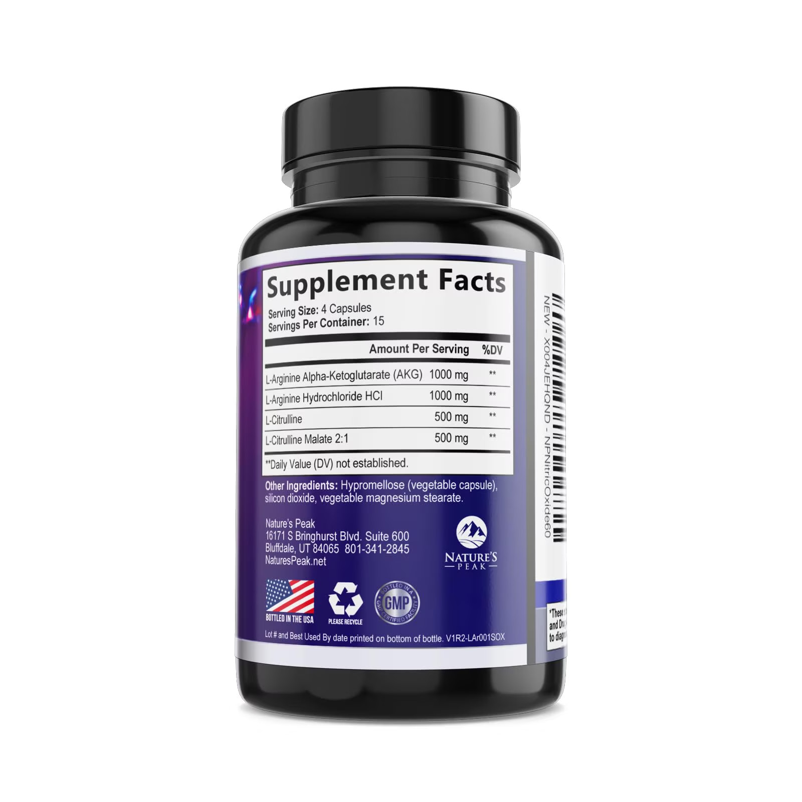 Nitric Oxide Booster 3000mg L-Arginine 3X Extra Strength Capsules