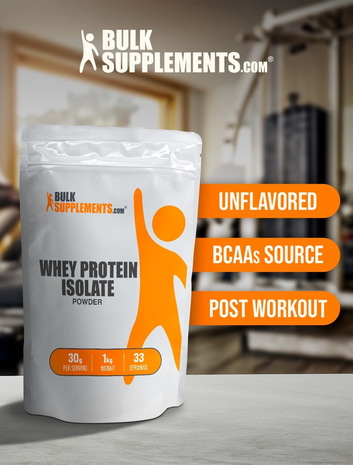 WHEY PROTEIN ISOLATE Powder Unflavored 30g per Serving 1 Kg BULKSUPPLEMENTS