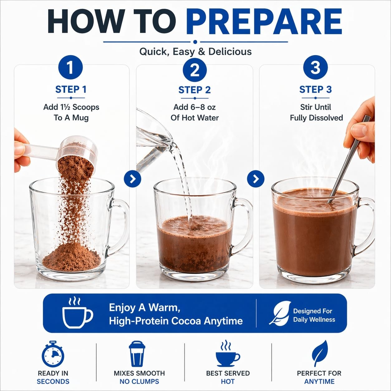 7Diabetic High Protein Hot Cocoa Powder 80 Calories 15g Protein Hot Chocolate