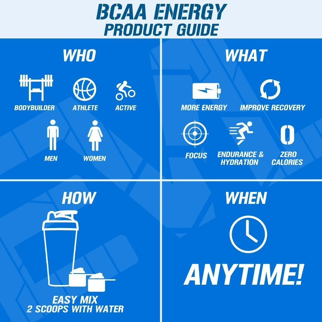 BCAA Powder – Pre Workout BCAA Energy Powder 30 Servings – EVL BCAA Amino Acids