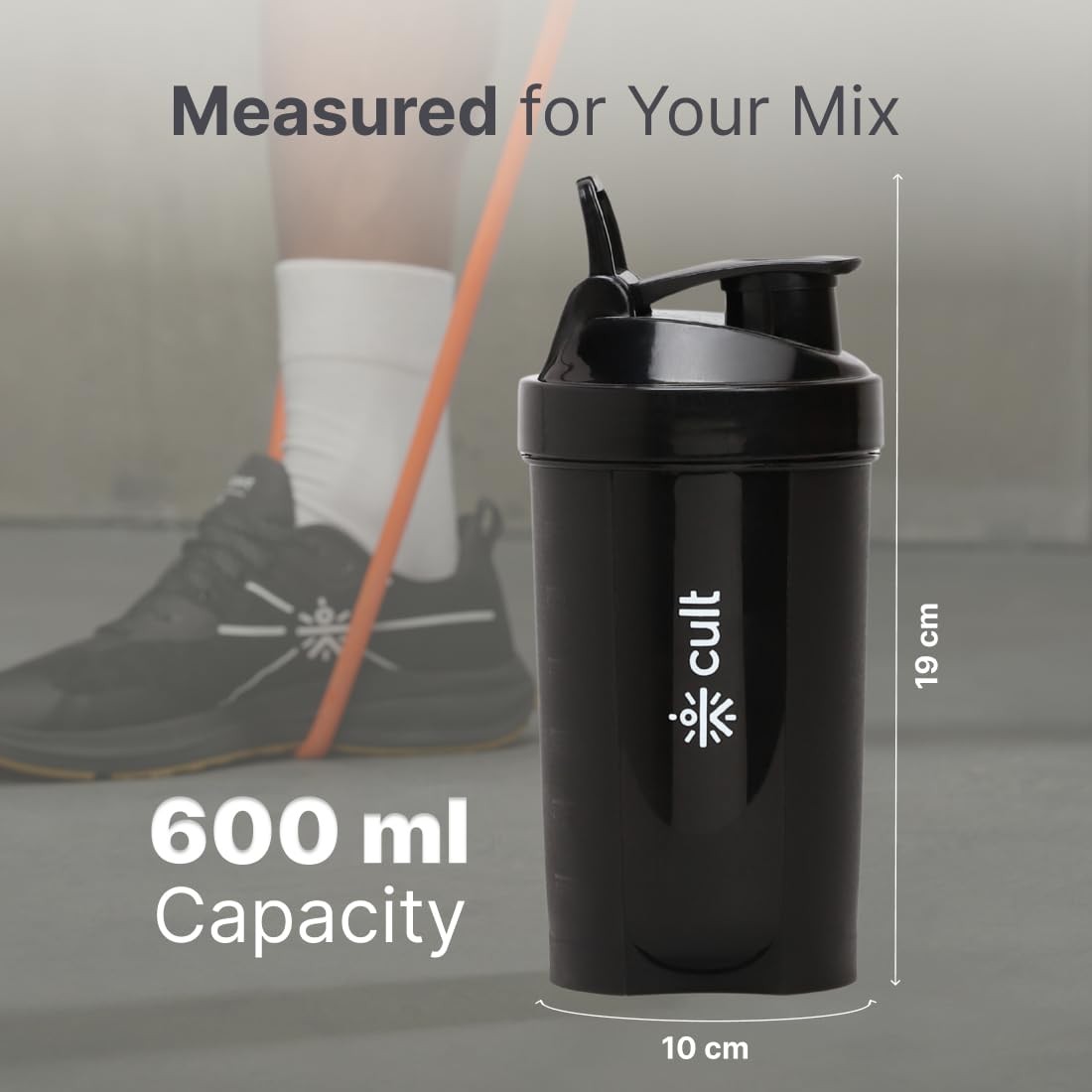 CULT Mini Shaker Bottle 600ml Black