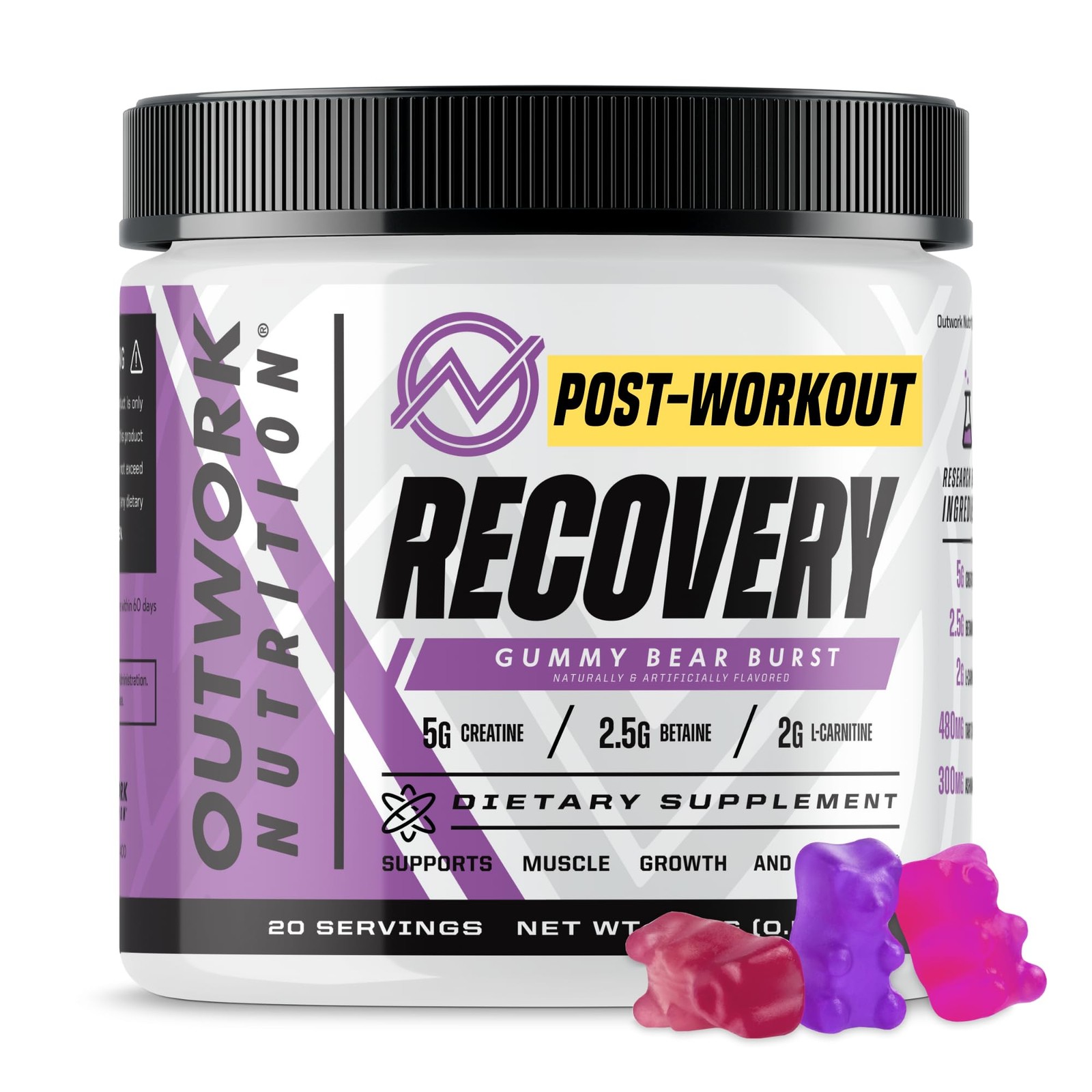 Post Workout Recovery Powder – Creatine Monohydrate, KSM-66 Ashwagandha & Tar…