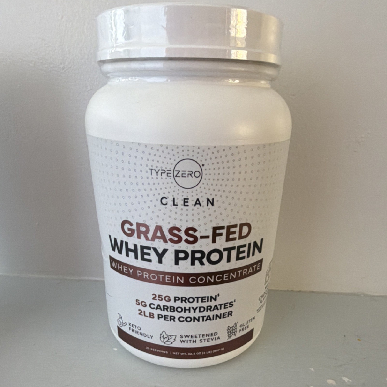 Type Zero Grass-Fed Whey Protein Powder 2lb Keto Friendly Stevia Gluten-Free 2LB