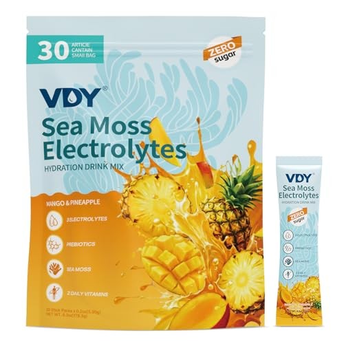 Sea Moss Electrolytes Powder Packets – Hydration 30 Servings (Pack of 1)