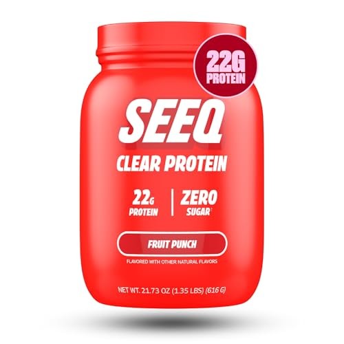 SEEQ Clear Protein Powder Fruit Punch 22 Servings Zero Sugar