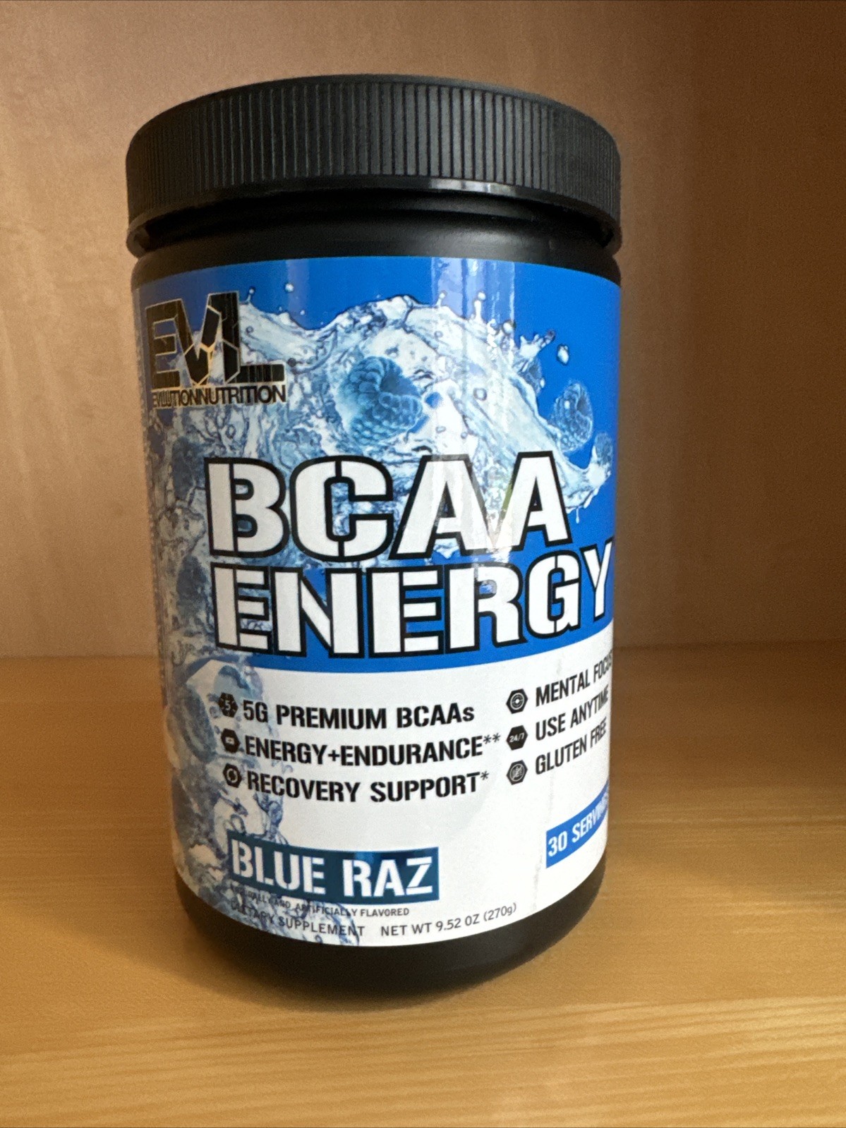 Evlution Nutrition BCAA Energy, Blue Raz, 30 Servings Powder 10.26 oz – 9 g Per