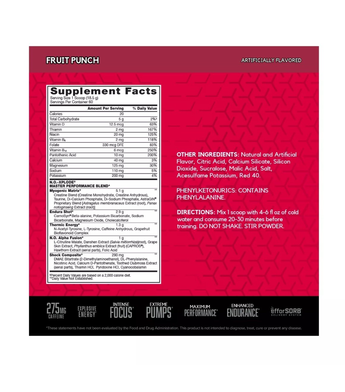 BSN N.O.-XPLODE Pre Workout Supplement with Creatine, Beta-Alanine, and Energ…