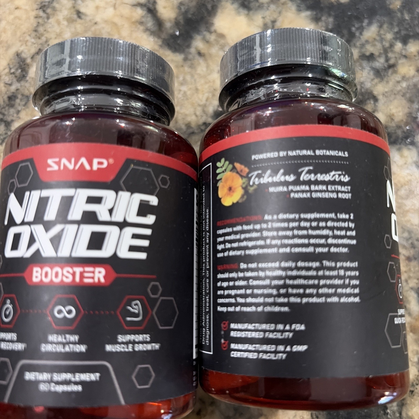 X2 Nitric Oxide Natural Booster Supplement L-Arg. L-Citrulline 1500mg 60ct NIB