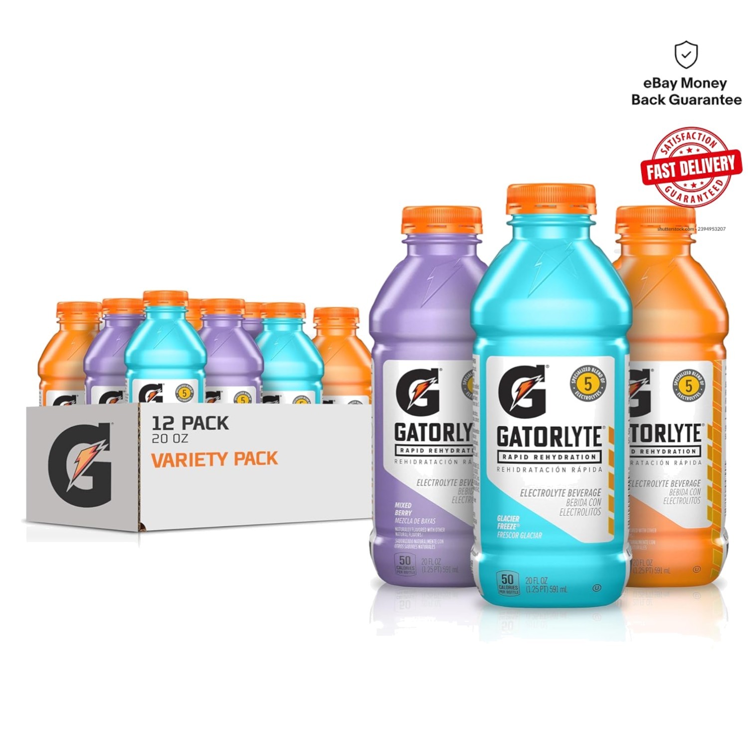 3 Flavor Variety Electrolyte Beverage – 12 Pack, 20 oz, No Artificial Additives