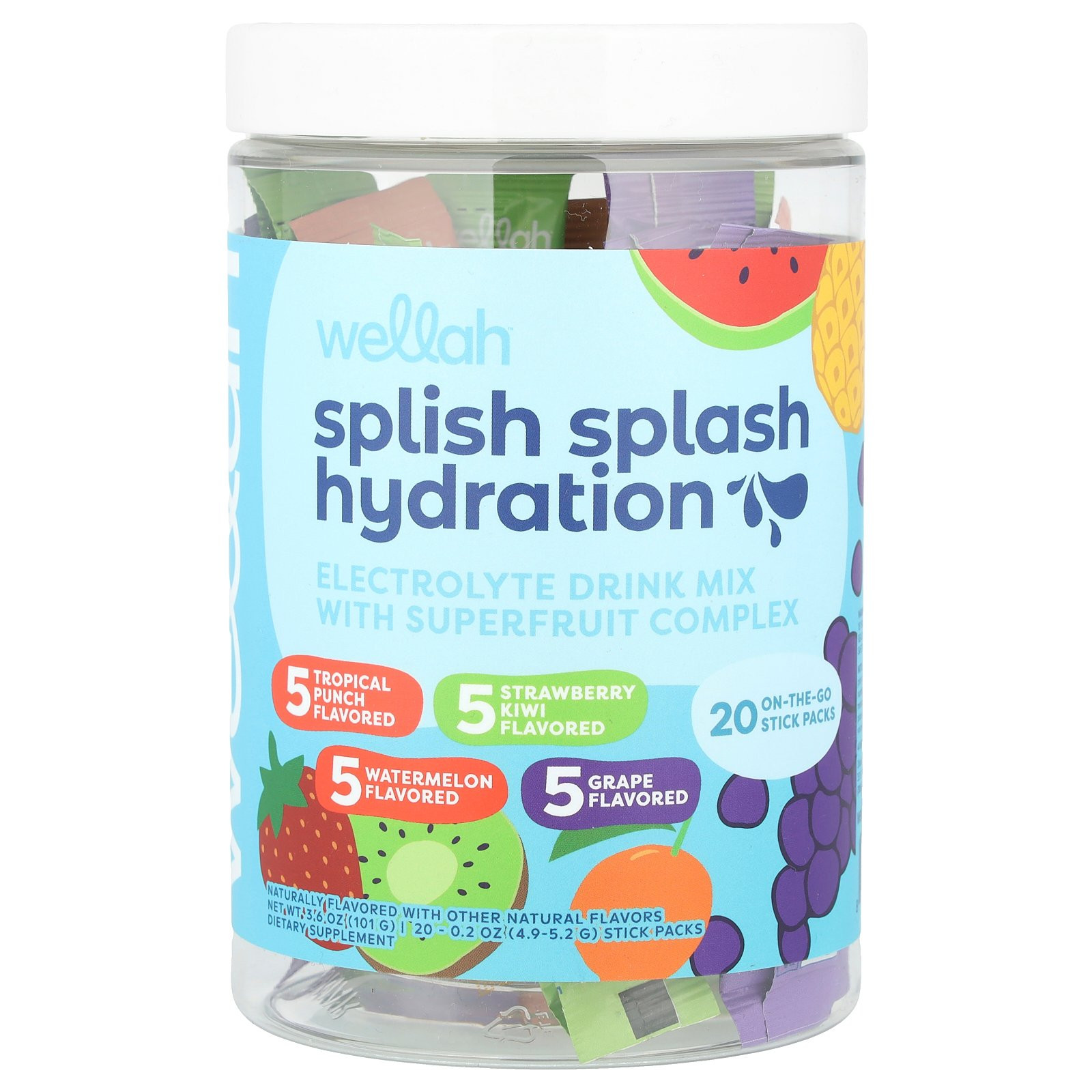 Splish Splash Hydration, Variety, 20 Stick Packs, 0.2 oz (4.9 – 5.2 g) Each