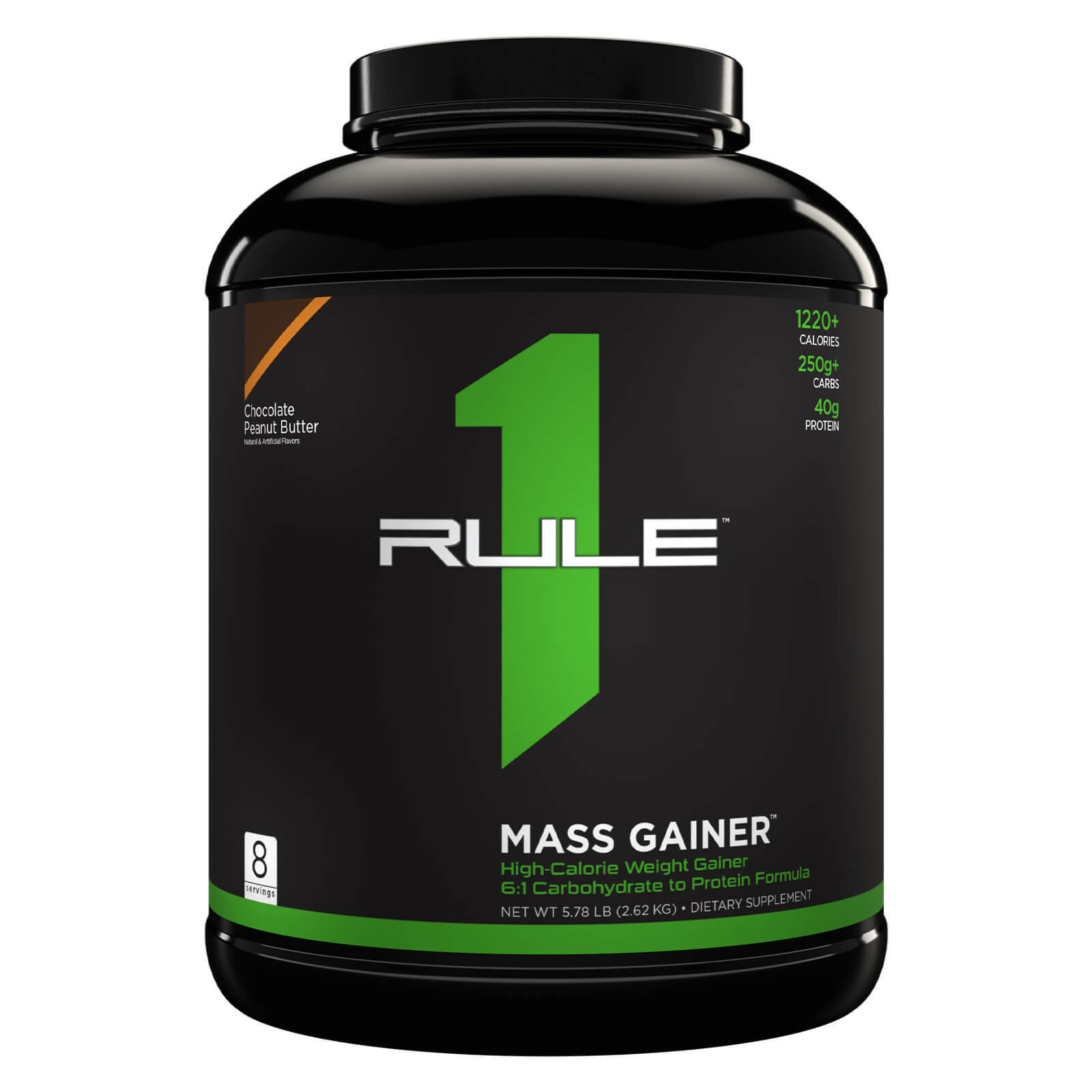 RULE 1 Mass Gainer 8 serv Chocolate Peanut Butter Mass Weight Gainer 5.78lb