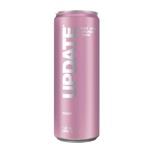 Caffeine Free Energy Drink, Paraxanthine, 12 Pack, 12 oz | Zero Sugar, Peach