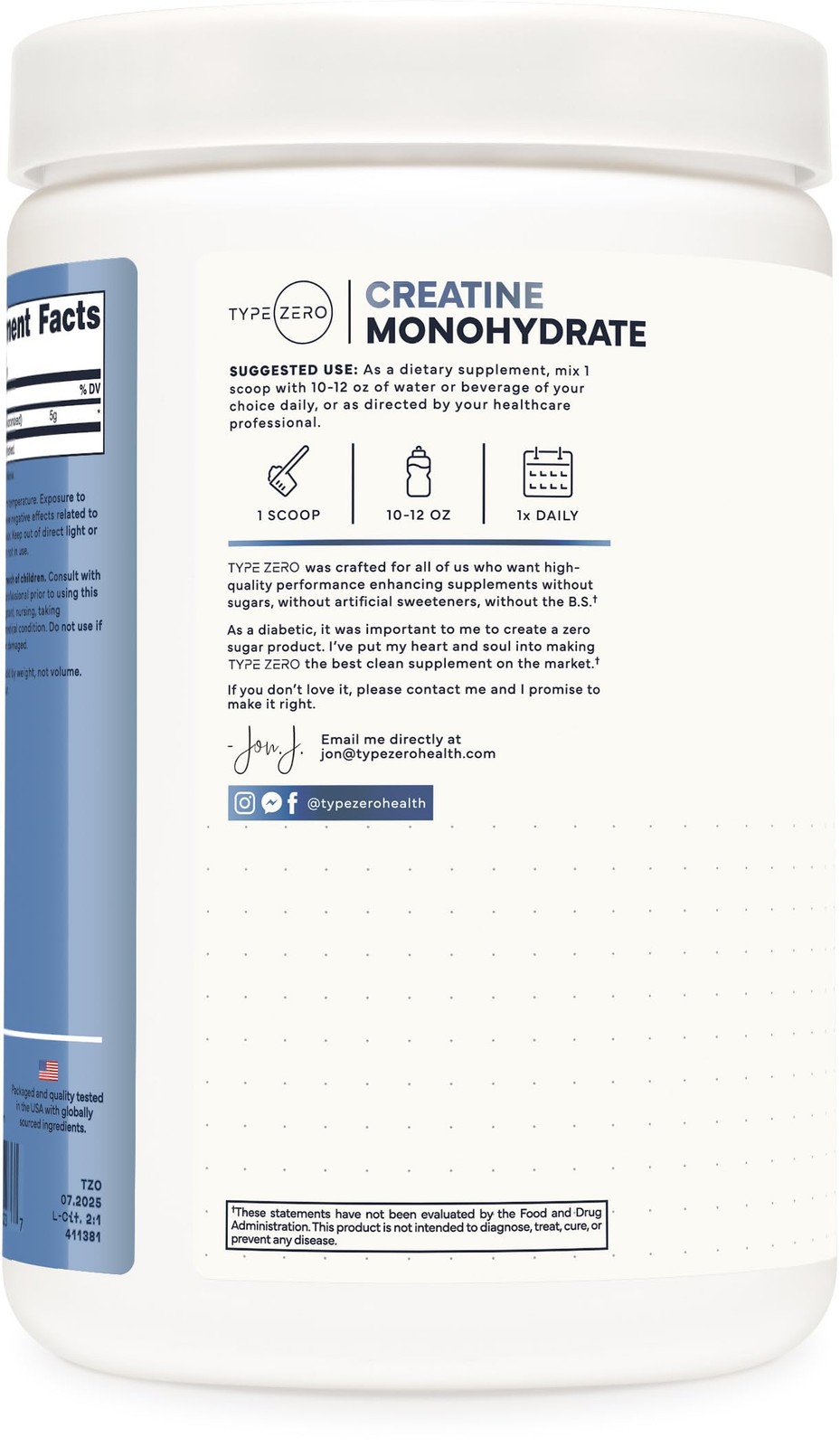Creatine Monohydrate Powder (Unflavored | 500g), 5000 mg Per Serving, Microni…