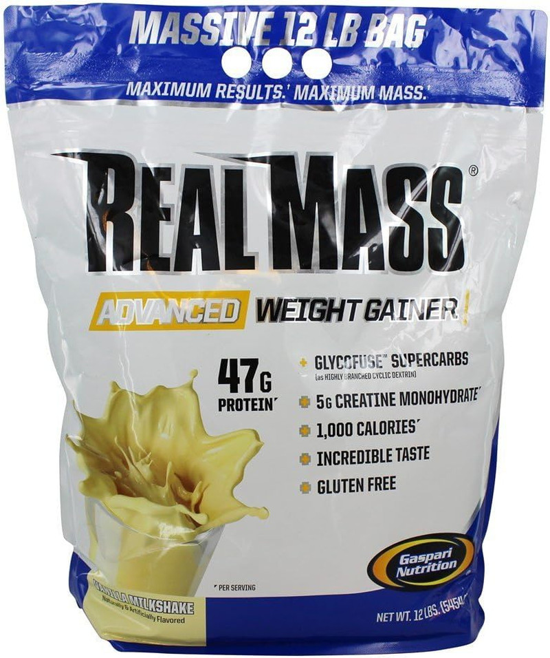 Real Mass: Advanced Weight Gainer, Protein and Complex Carb Blend, 50G Protein,