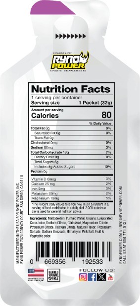 Ryno Power Mana Performance Gel Mixed Berries Single Serving