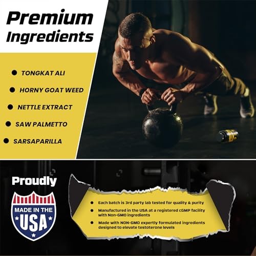 Testosterone Booster for Men – Male Enhancing Supplement for Muscle Growth,
