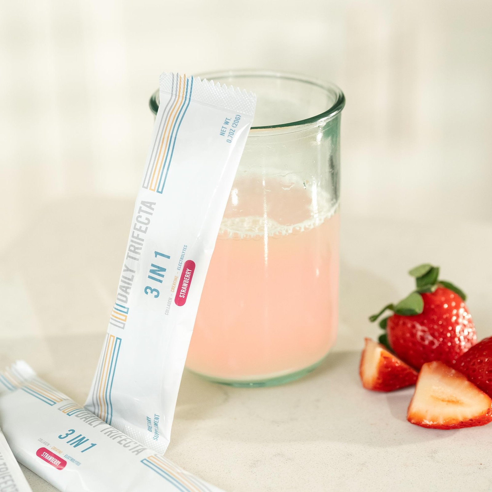 DAILY TRIFECTA 3in1 Collagen, Creatine & Electrolyte Stick Packs | Type I Col…
