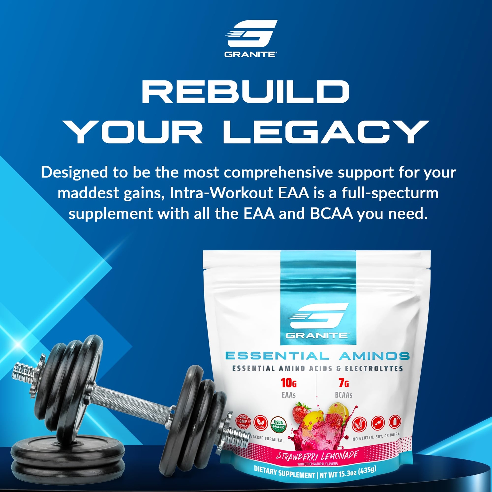 Granite Essential Amino Acids Powder for Muscle Recovery and Growth with 10g …