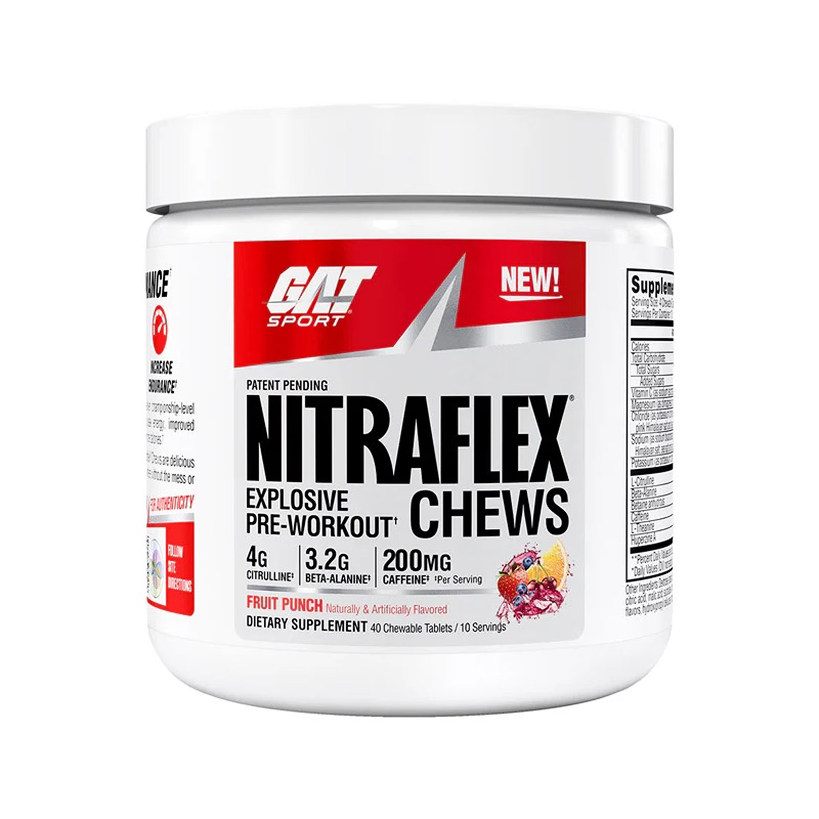 Nitraflex Performance Pre-Workout Chews – Fruit Punch, 40 Count, 10 Servings