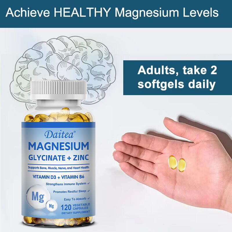 Magnesium Glycine Chelated Iron + Zinc | 500 Mg | Immune & Muscle Support Caps